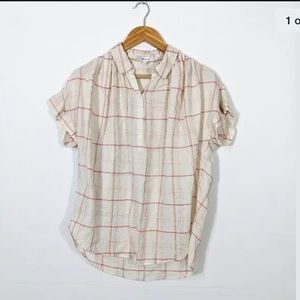 Madewell  Plaid Top size medium. NWT